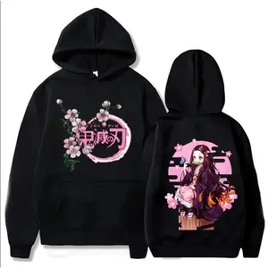 Made in USA Demon Slayer Nezuko Hoodie - 90s Anime Inspired Japanese Pullover, Soft Fleece Hoodie for Men & Women, Nezuko Kamado Graphic Streetwear Gift, Cozy Otaku Apparel