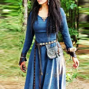Retro Vintage Medieval Renaissance Dress Cosplay Costume Tunic Dress Viking Ranger Elven Women's Celtic Viking Halloween
