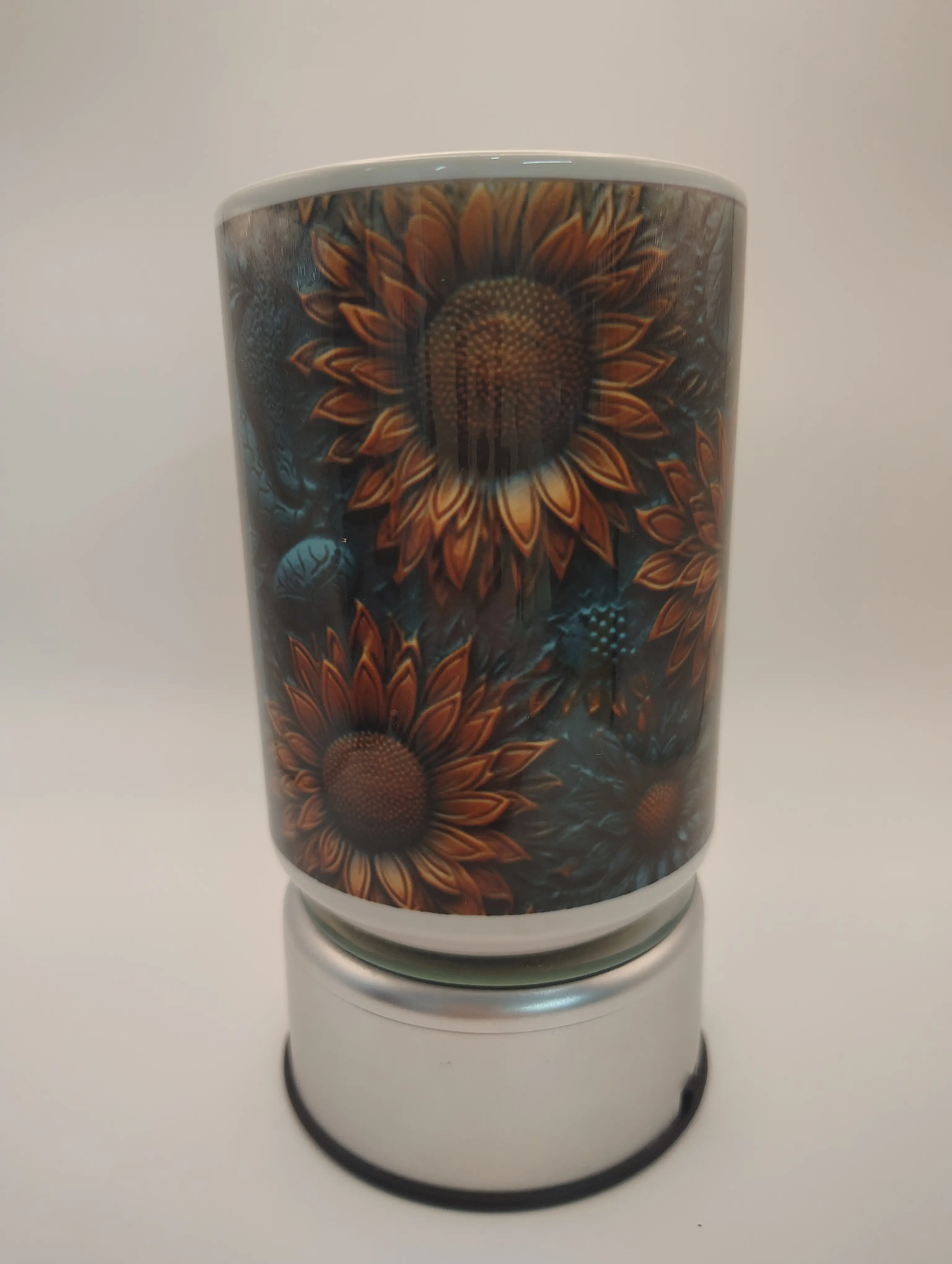 Metal Sunflower Decor Reusable Washable Coffee Mug, Kitchenware Drinkware Cup for Daily Drink Use