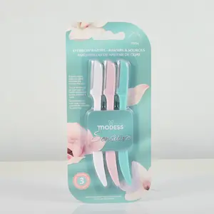 Modess Eyebrow Razor Set (3-Pack) - Radiant Skin Dermaplaning Tool, Peach Fuzz Remover, Sensitive Skin Safe, with Protective Caps; Save 10% on Any 3 Items