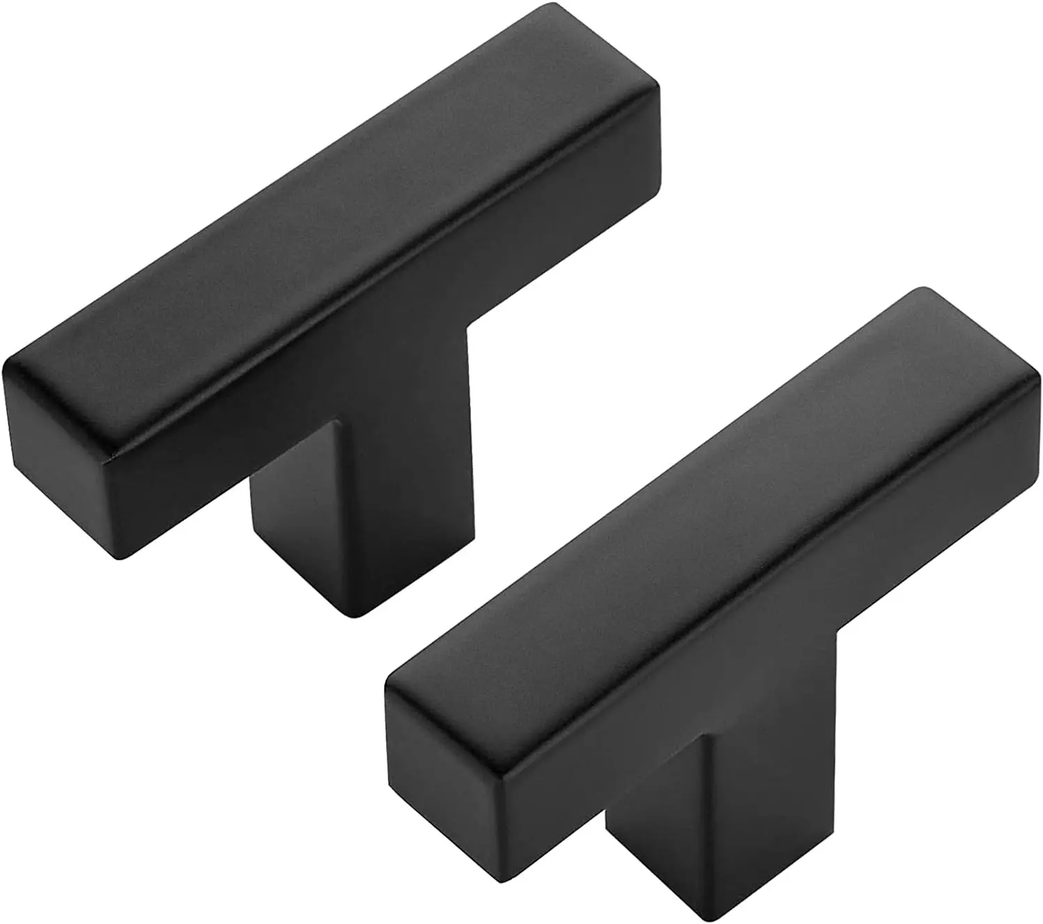 10 Pack Black Square Bar Cabinet Knobs 2 Inch Square Cabinet Pulls Matte Black Single Hole Kitchen Cabinet Handles