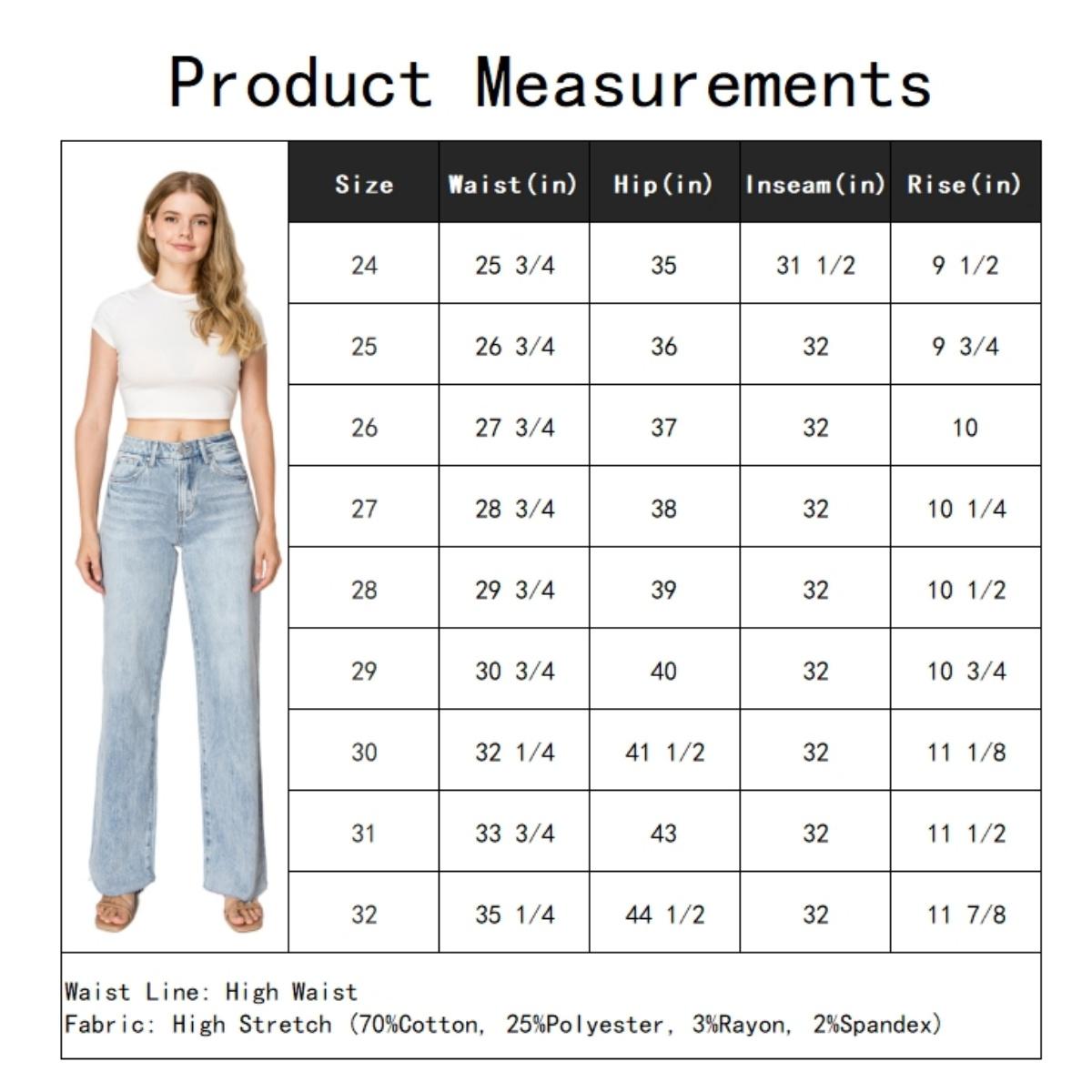 Lily BlueMoment Stretchy Wide Leg Jeans High Waist Distressed  Raw Hem Tummy Control BBL Denim Pants
