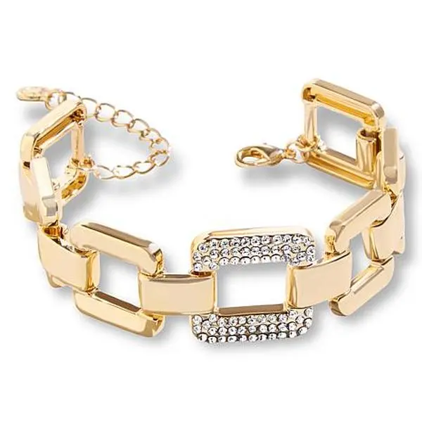 BAUBLEBAR Goldtone Pavé Accent Square Link Chain Bracelet BAUBLEBAR Goldtone Pavé Accent Square Link Chain Bracelet