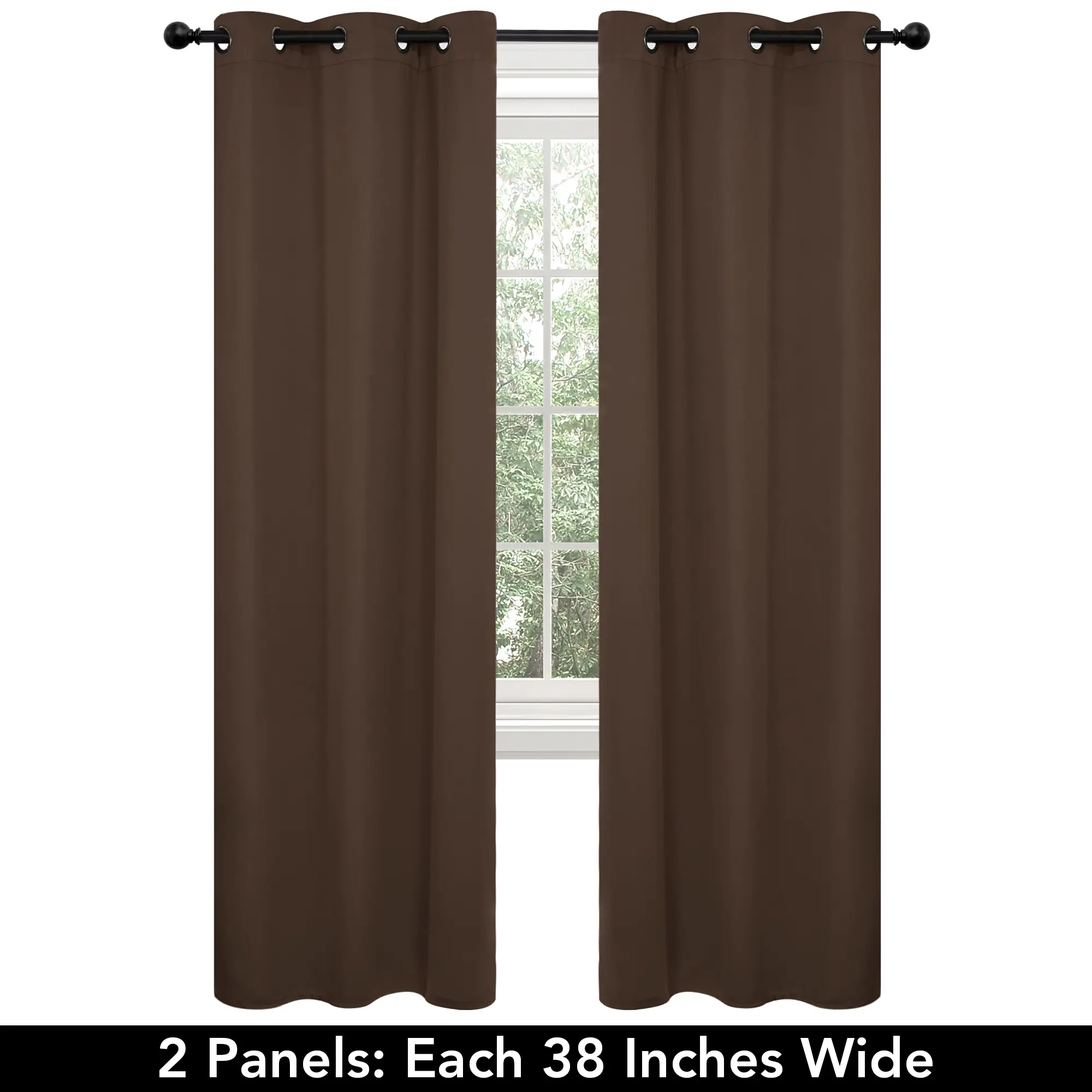 Deconovo Blackout Curtains 2 Panels 38W Short Drapes for Living Room and Bedroom Room Darkening Thermal Insulated Window Curtains