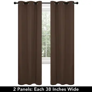 Deconovo Blackout Curtains 2 Panels 38W Short Drapes for Living Room and Bedroom Room Darkening Thermal Insulated Window Curtains