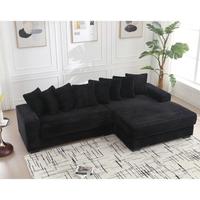 Black + foam + 3 seats right chaise