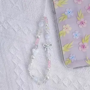 Fresh Bowknot Phone Strap and Camera Pendant, Stylish CCD Mobile Chain and Case Accessory, Cute Decoration for Phones and Cameras, Cell Phone Charm