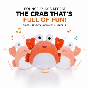 Talking Crab Toy, Repeats What You Say, Musical Crawling Moving Sensory Toy, Interactive Baby Toddler Learning Toy Gift Sight Word Flash Cards outdoorfun