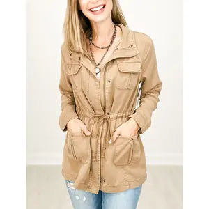 Risen Tencel Anorak Zip-Up Jacket with Tie Waist