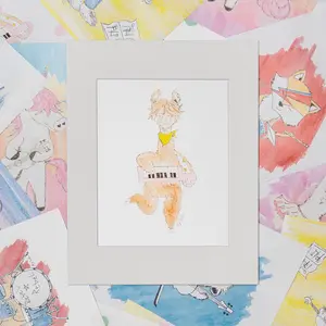 Polly the Alpaca, Whimsy Edition Wall Art, 11x14 Matted Print