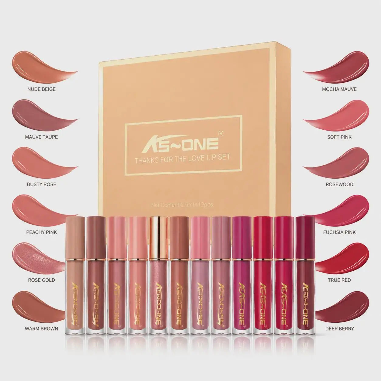 12-Color/Set 2.5ml Lipgloss Liquid Lipstick Gift Set - Matte & Pearlescent Finish, Non-Fading, Moisturize, Hydrate, Lip Care, Full Lip Color, Daily & Party Wear, Beauty Gift for Women, TikTok Shop Back to School Cosmetics, Long-Lasting