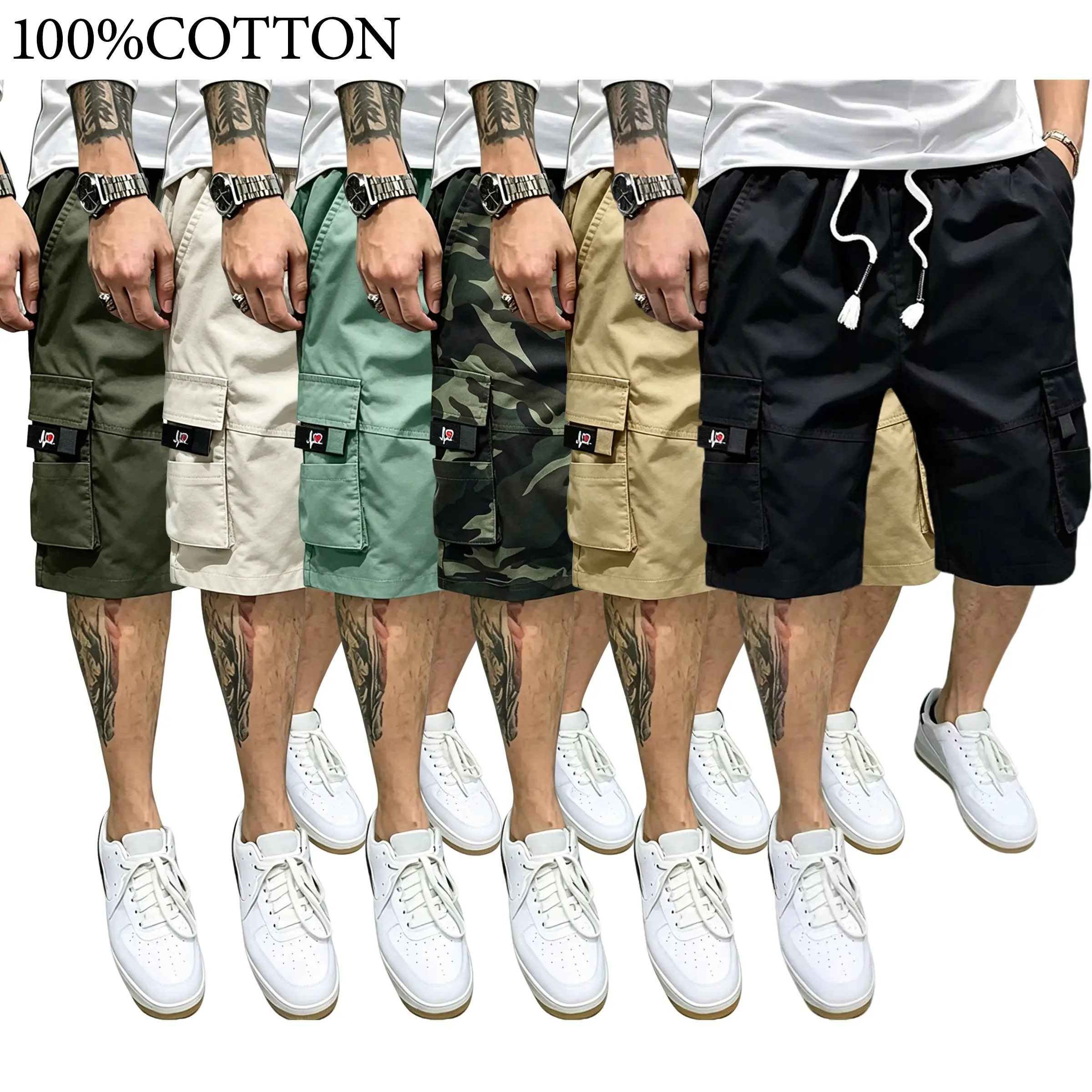 Men's Cargo Shorts - Loose Fit Streetwear Bermuda Shorts with Multi-Pockets, Sporty Casual Outdoor Wear for Summer Activities, Father's Day Gift, Sporty Sports Shorts