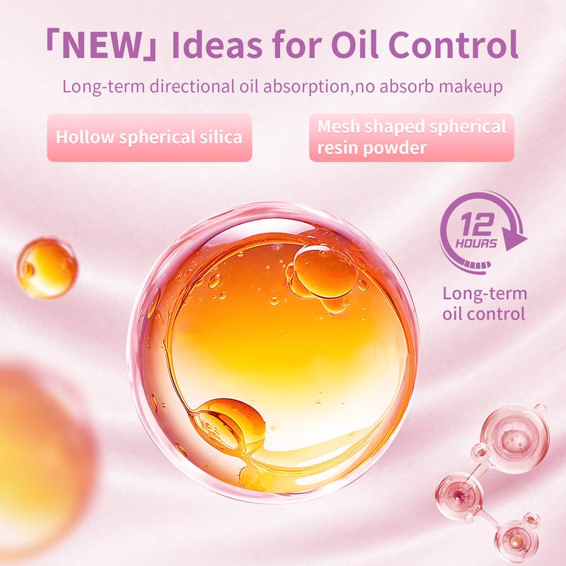 RTETETOK Makeup Setting Cream Oil Control Waterproof Matte Long-lasting Flawless Facial Makeup with Mirror Non-Lossing Powder Silky Cosmetic Smooth