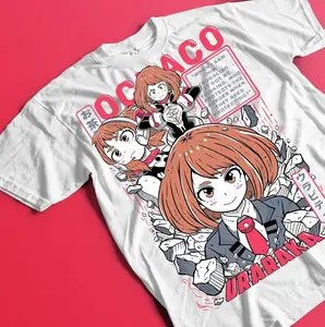 Ochaco Uraraka Ochako My Hero Academia T-shirt All Sizes, Anime Unisex Graphic Printed Cotton Tee Casual Top For Anime Lover, Streetwear Outfits