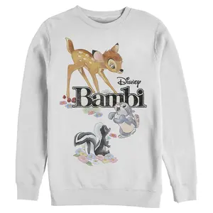 Men's Bambi Movie Logo With Flower and Thumper Sweatshirt