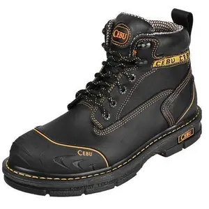 CEBU BORCESHARK 6" BLACK LEATHER WORK BOOT