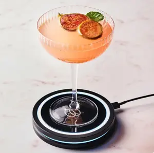 Smart Coaster 2.0 (Black) – Portable Cocktail Maker & Drink Mixer, App-Enabled Home Bartender Machine with 1000+ Recipes for Cocktails & Mocktails