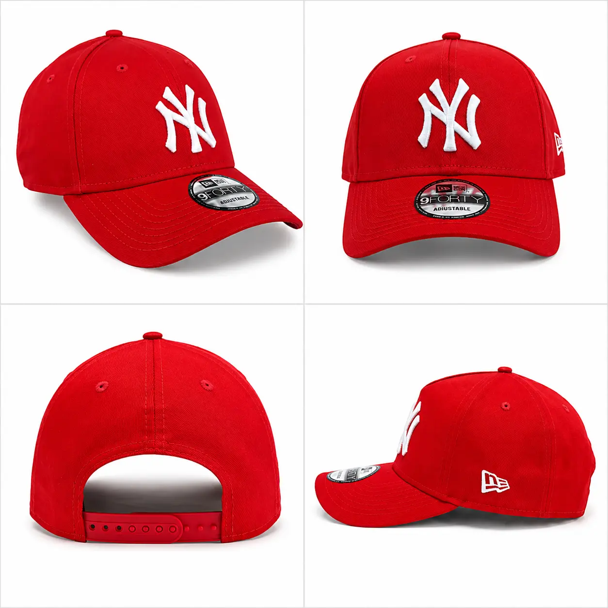New York Yankees Red Hat Streetwear 9FORTY Snapback Baseball Cap | Adjustable MLB Hat for Everyday Style