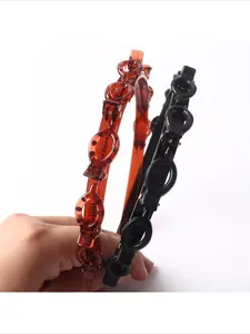Viral Double Layer Knit Headband Bang Clip Hair Accessories Trendy Hollow Out Hairband