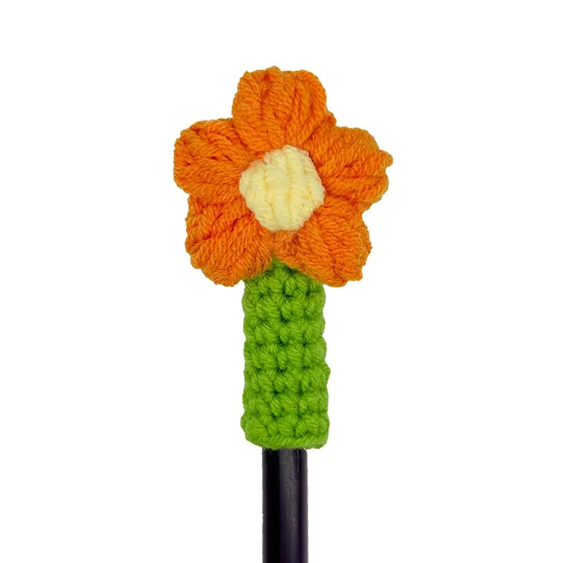 Orange Puff Flower Pen Holder