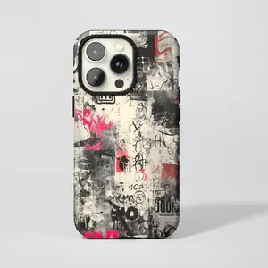 Street Graffiti Collage Phone Case,Retro Grunge Urban Edgy Aesthetic Print,For iphone 17 16 15 14 13 12 11 Pro Max,Samsung S26 S25 ,Magsafe