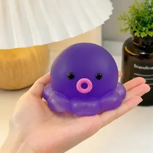 Soft and Squishy Purple Octopus Pinch Toy, Slow-Rebound Silicone Squeeze Fidget with a Cute Chibi Design, Perfect for Everyday Relaxation