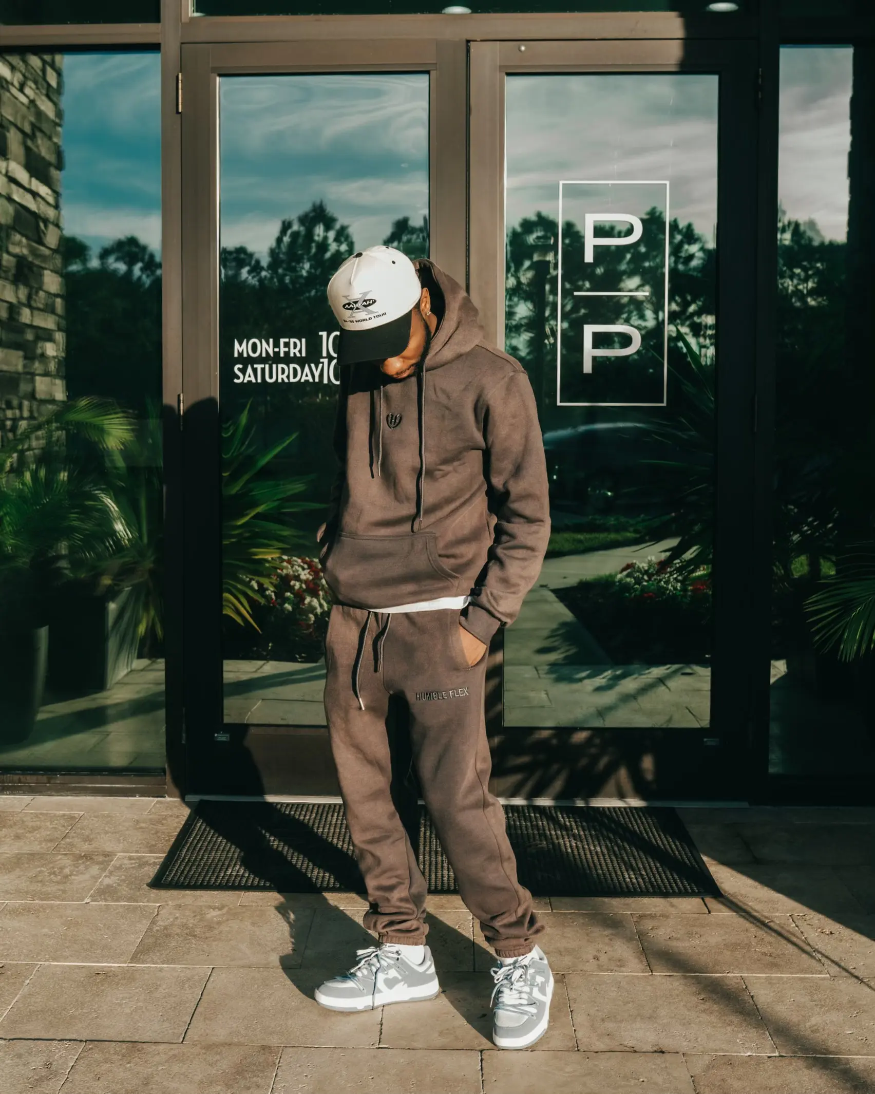 Humble Flex Asphalt Grey Sweatpants - 100% Premium Cotton Unisex Fit with Acid Wash Finish & Bold Logo Embroidery