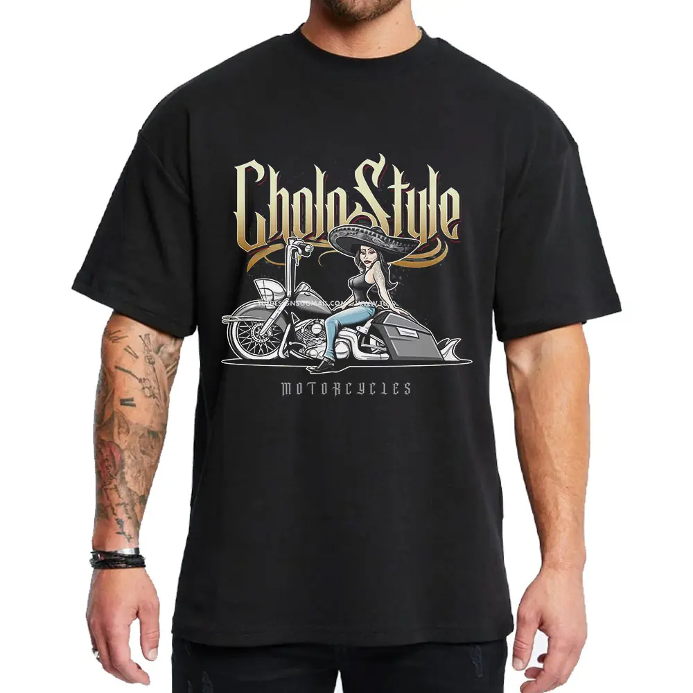 Chola Style Motor Girl Chicano Clothing Mexican Clothes Lowrider Clothes Oversized Graphic Tee Medium Heavy Sweatshirt Hoodie for Men & Women Full Size S-5XL