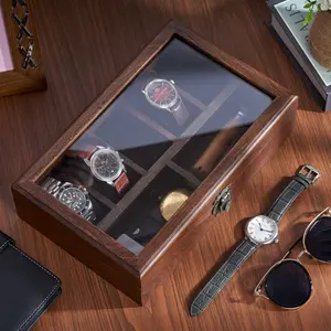 Bimoha Wooden Watch Box for Men, Wooden Watch Case, Wood Watch Box Organizer for Men and Women (N04)