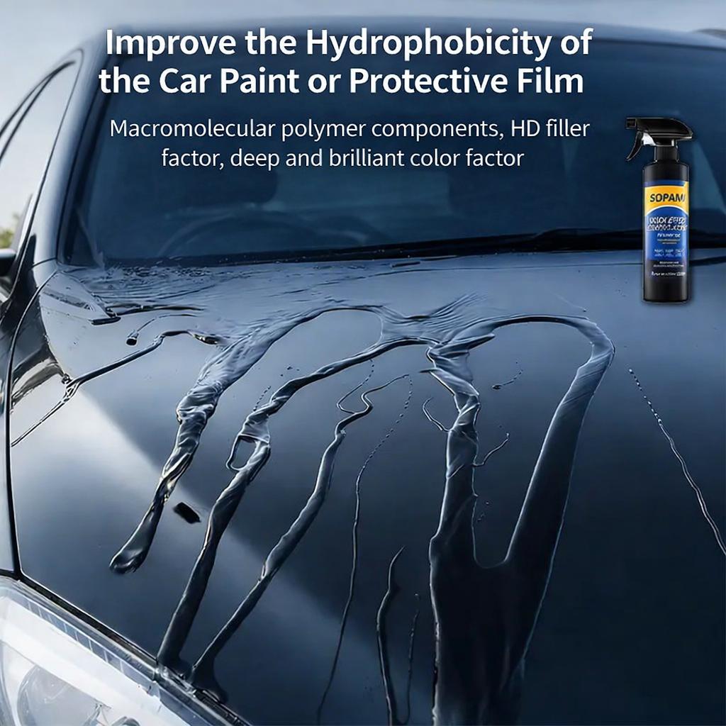 Sopami Nano-Quick Ceramic Coating for automobiles, featuring advanced ceramic technology for dust-proof glass effect and lasting luster 500 ml. car cleaning kit, Had to try, shop now!