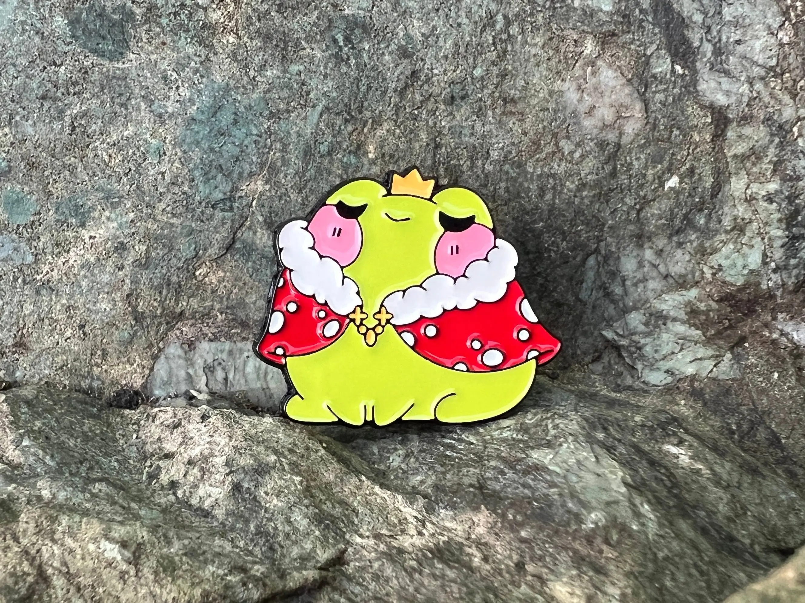 Mushroom Frog King DnD Enamel Pin