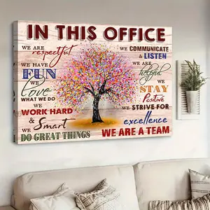 1 Piece Framed Inspirational Office Wall Art Teamwork Motivational Quotes Canvas Painting Office Wall Decoration Inspirational Wall Decoration Painting for Office or Bedroom Office Gift Ready to Hang - Edged Canvas