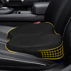 Wedge Car Seat Cushion: Memory Foam Truck Seat Cushion for Car Seat Driver - Relieves Sciatica and Back Pain - Enhances Driving Comfort - Black