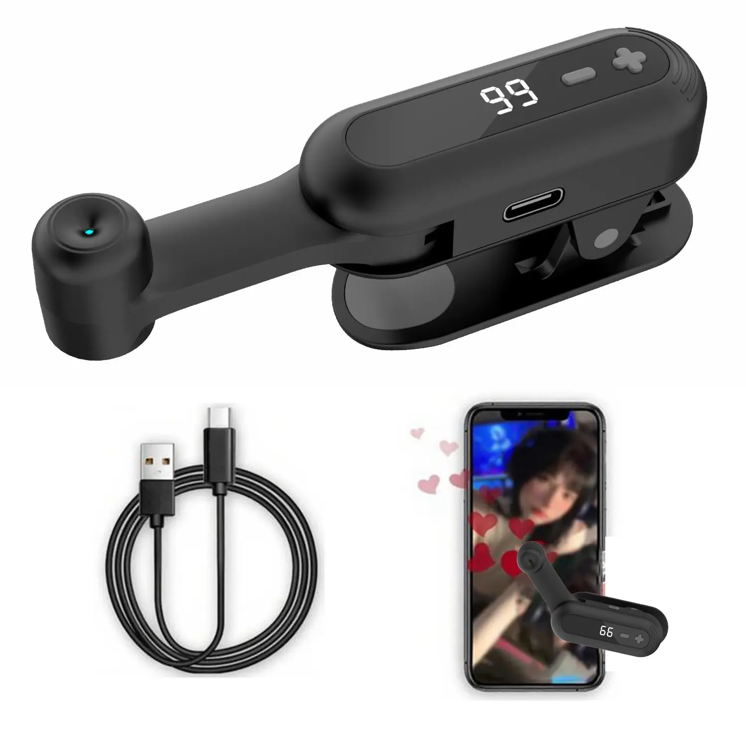 Portable Wireless Auto Tapper Screen Clicker for Smartphones, Rechargeable Built-in Battery Design, Hands-Free Automatic Touch Tool for TikTok Broadcasts, Mobile Games, Like Interactions & Reward Collection Tasks