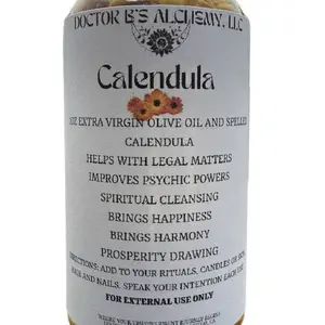 Spelled Calendula Oil for Legal Matters, Psychic Powers & Spiritual Cleansing - 1oz