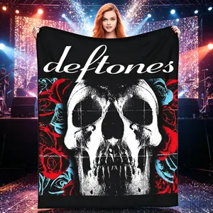 Comfort Deftones Heavy Metal Band Blanket Merch Sofa Decorative Skull Throws And Blankets Super Coral Fleece Plush for Bedroom