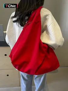 Women's Crossbody Shoulder Tote Bag, Casual Plain Design, Multiple Pockets & Divisions, Large Capacity, Ideal for Work Commute School Travel