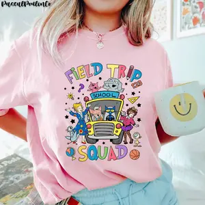 Field Trip Squad Children's Book T-Shirt, Happy Field Day Tee, Funny Teacher Shirts, End Of School Year, Field Day 2025 Shirt, School Game Day 0