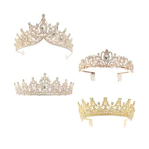 4 Pack Queen Crowns for Women Pageant Crown with Combs Princess Rhinestones Tiara Headband Prom Tiara for Quinceanera Birthday Cosplay Wedding(Gold) tiktokshopspringglowup