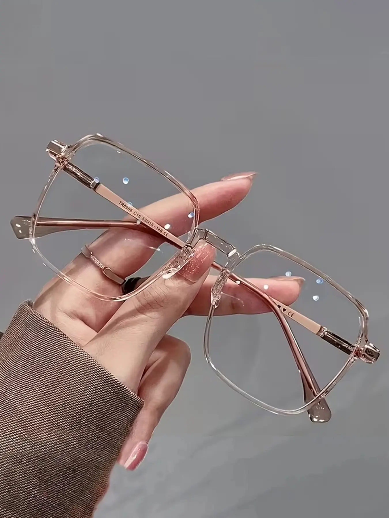 Unisex Square Frame Anti-Blue Light Glasses, PC Material Plain Design Eyewear, All-Season Casual Eyewear, Blue Light Blocking