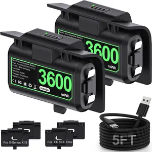 Fast Charging Rechargeable Battery Packs for Xbox Controller - 2x3600mWh(2x1500mAh) Long Lasting Batteries Packs with 4 Battery Covers for Xbox One/Series X|S, Xbox One S/X/Elite Controller