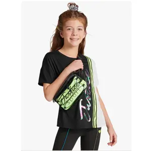 Justice J-Sport Girls Fanny Pack – Black & Neon Green Trendy Waist Bag