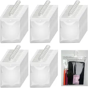 Hanging Storage Bags with Hanger,Large Hook Hang-Up Clear Plastic Bags,Book Pouch School Supply Kit Classroom Organization for Classroom Library School Supplies Home Pharmacy Use