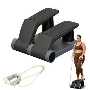 Air Stepper Exercise Machine with Resistance Bands, Portable Mini Stair Stepper for Exercise Workout at Home, Stair Climber Stepper Machine, Quiet Cardio Fitness Stepper (Grey/Black)