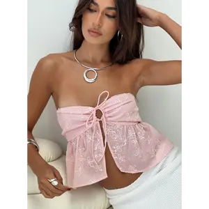 Rosenberg Strapless Top Pink
