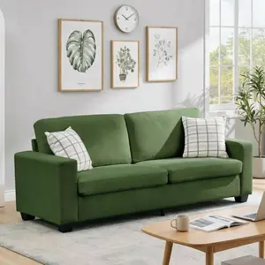 Garvee Loveseat Sofa Couch for Living Room, 83 Inch Corduroy 2 Seater Love Seat with Wide Armrest, Removable Washable Cushion Cover for Small Spaces (83inch, Green)