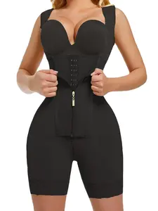 Women's Columbia Shapewear Bodysuit, Tummy Control Butt Lifting, Zipper Crotch Design, Adjustable Straps, Three Row Buckle Adjustment, Underwear