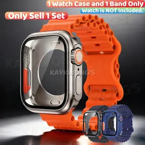 KAYKWONG'S Ultra Design Protective Watch Case Cover with Adjustable Silicone Band, Flexible Material, Effective Protection Case, Compatible with IWatch 11/10/9/8/7/6/5/4/3/2/1 Series, Size for 40mm-46mm