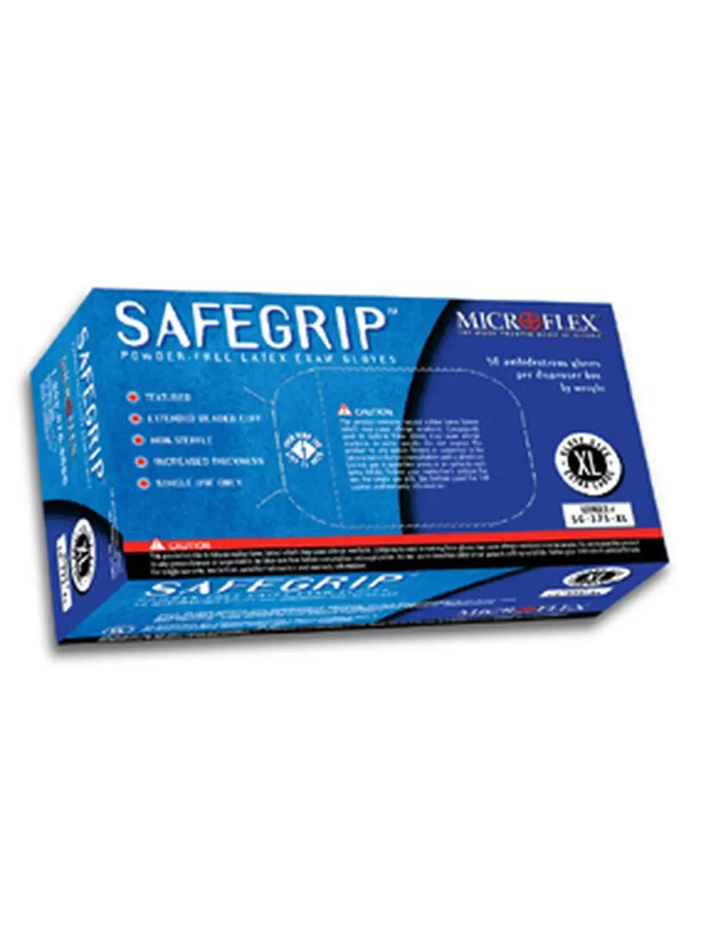 Microflex SG375S SafeGrip Comfortable Powder-Free Latex Exam Gloves - Small, Box of 50, for Home Care Hand Protection, Cleaning Use