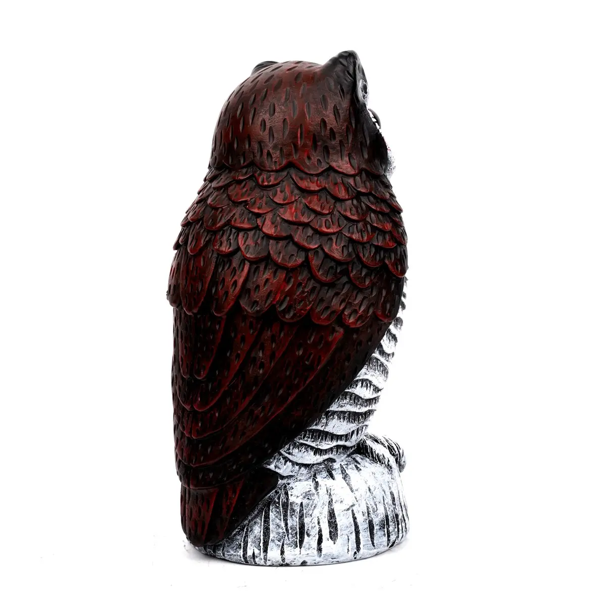 Vintage Owl Resin Sculpture, Clear Feather Texture with Tree Stump Base, Home Decor for Living Room Shelf, Natural Animal Theme Decoration, Decorative Home Ornament